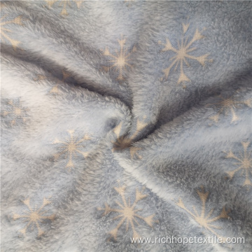 Snowflake Pattern Glue Printed Warm Flannel Fabric